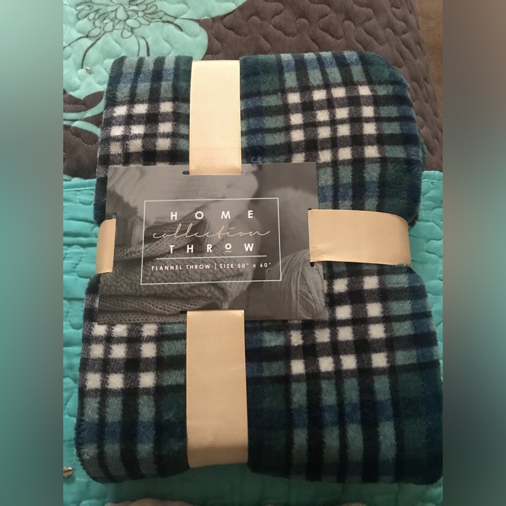 Flannel Throw green size 50 x 60